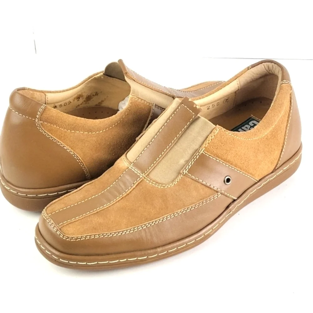 Calden Suede Leather Slip-on Casual Loafer Elevator Shoe Tan Men's Size 7 - Picture 2 of 16